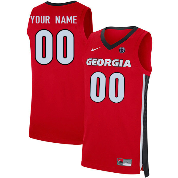 Custom Georgia Bulldogs Name And Number College Basketball Jerseys Stitched-Red